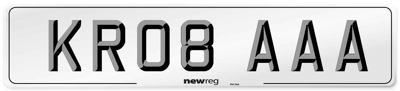 KR08 AAA Number Plate from New Reg